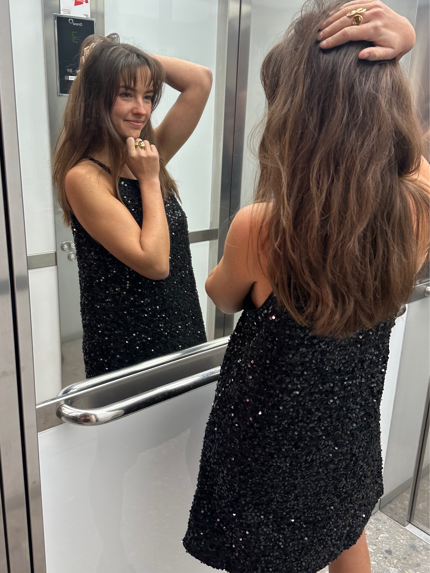 GLITTER DRESS BLACK