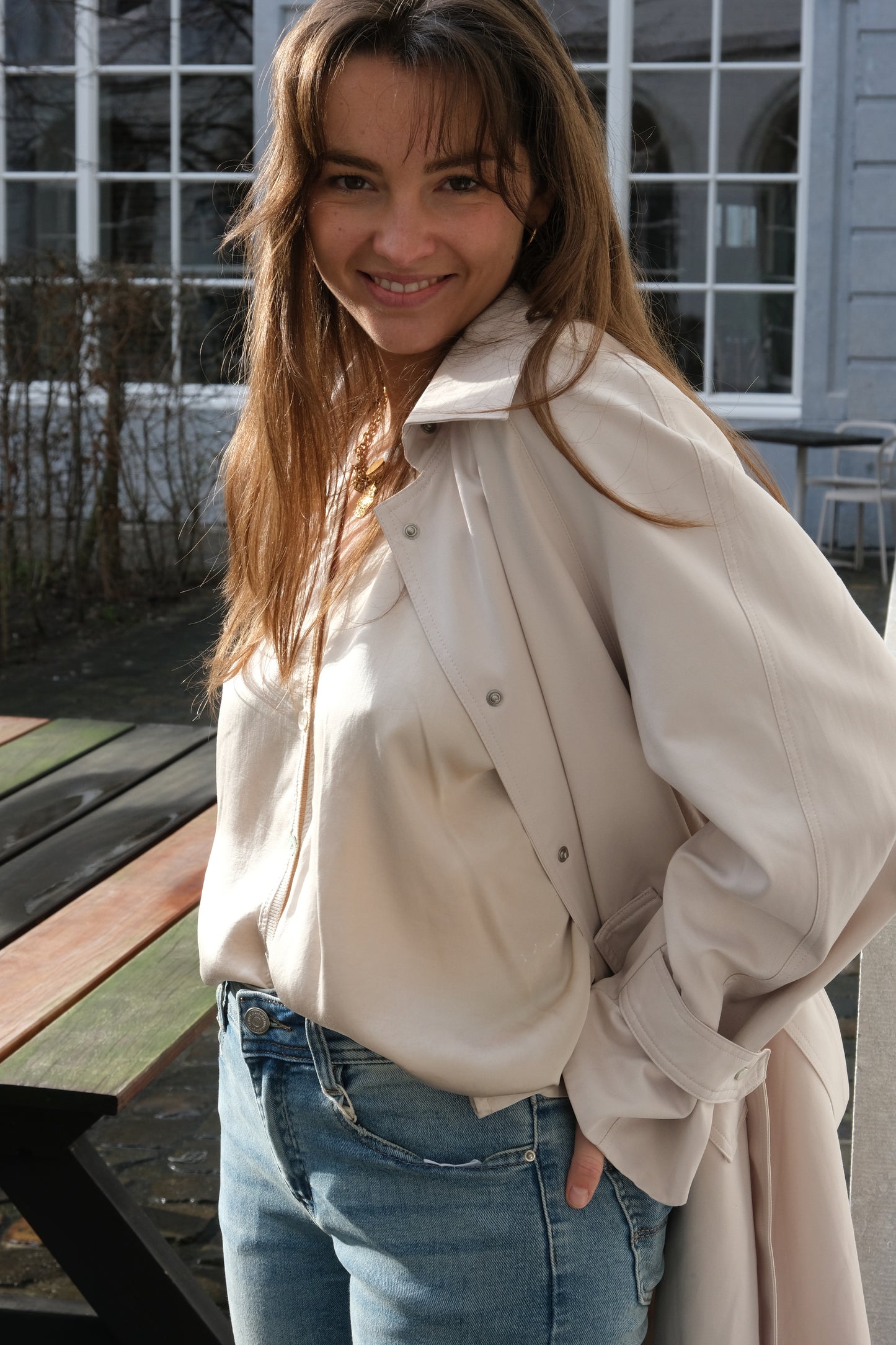 SATIN BLOUSE ECRU