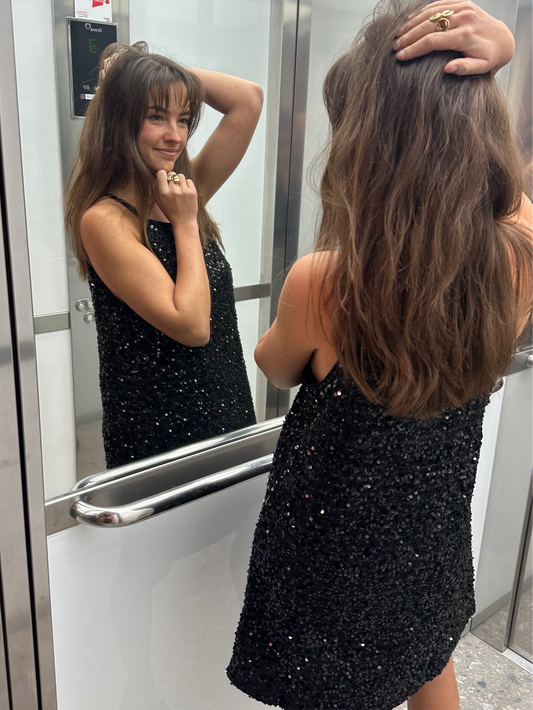 GLITTER DRESS BLACK
