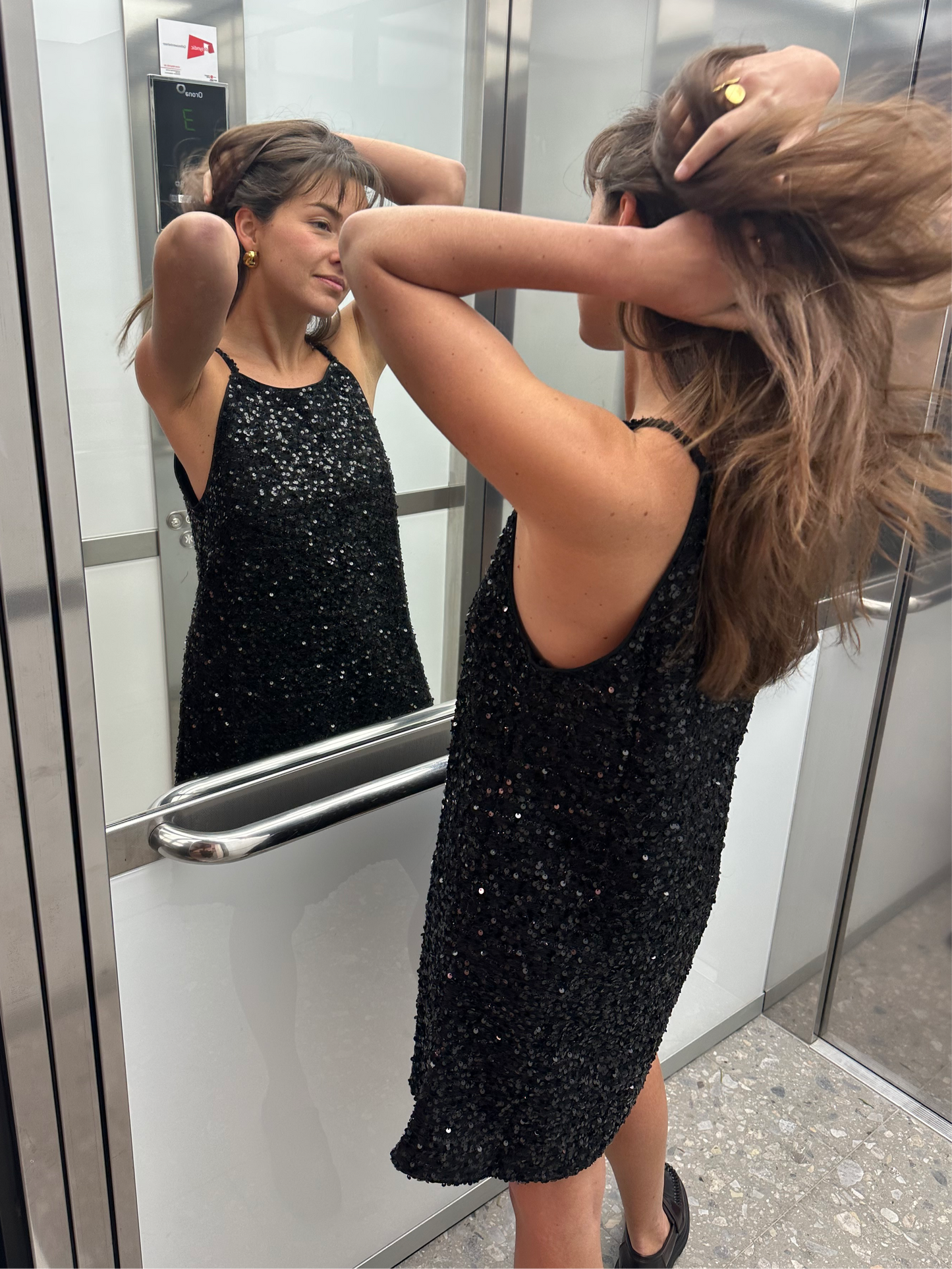 GLITTER DRESS BLACK