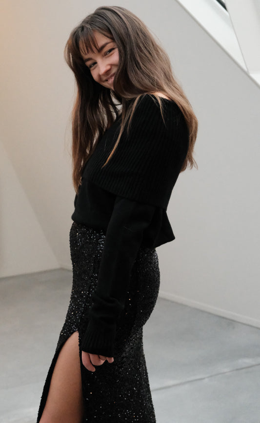 GLITTER SKIRT SPLIT