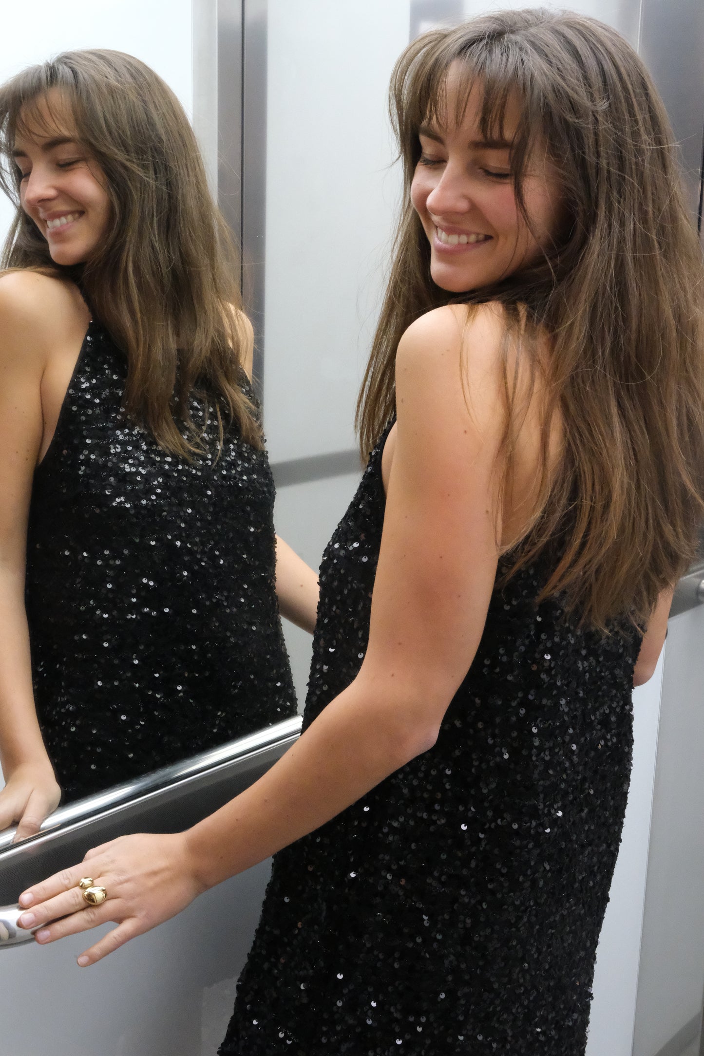 GLITTER DRESS BLACK