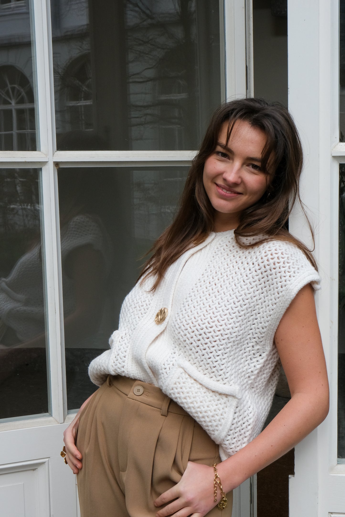 BUTTON KNIT TOP